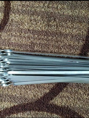 Inox skewers for mangali, thickness 2 mm, length 35 cm, pack of 20 new