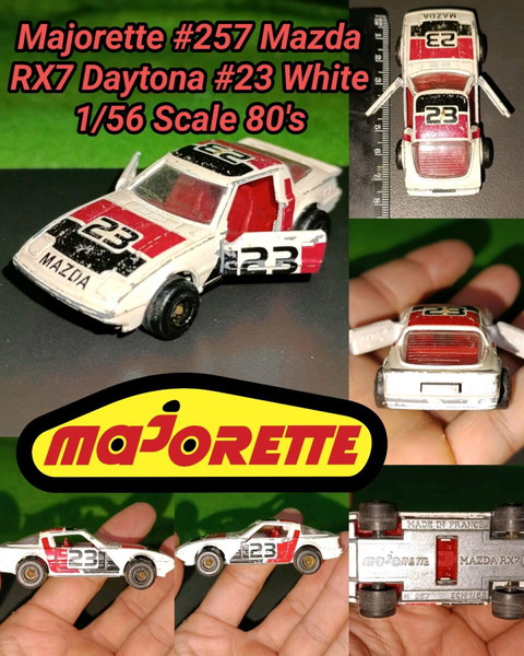 Majorette #257 Mazda RX7 Daytona #23 White 1/56 Scale 80s αυτοκινητάκι toy car diecast αγωνιστικό