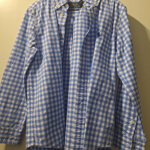 Polo Ralph Lauren boys' shirt size 6 like new, white and blue