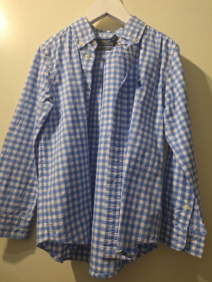 Polo Ralph Lauren boys' shirt size 6 like new, white and blue
