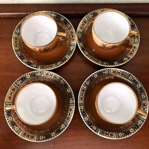 M.Z. Altrohlau porcelain set used, 4 cups and 4 saucers