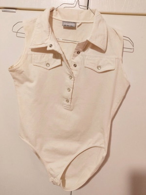 White elastic 3suisses body like new, cotton fabric