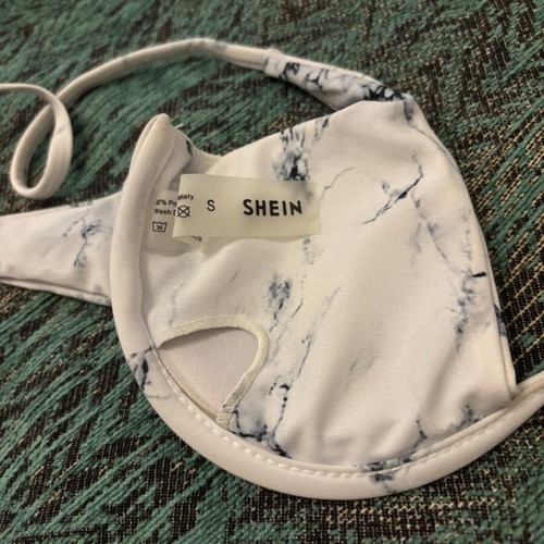 Shein bikini used, size S, white and turquoise