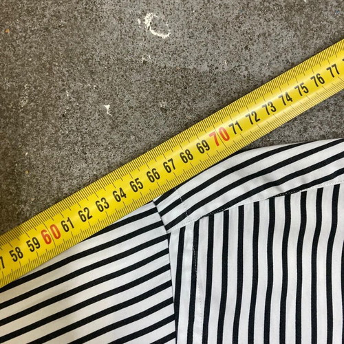 Ralph Lauren black and white striped dress shirt, white collar, size L