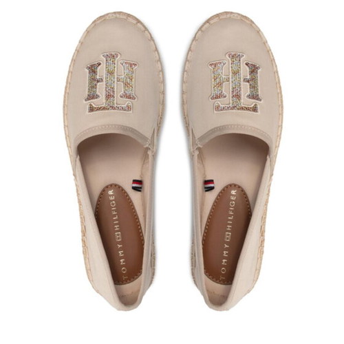 Tommy Hilfiger Th Logo Espadrille beige shoes new