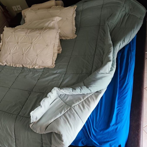 Leather bed with storage, handmade, with memory mattress