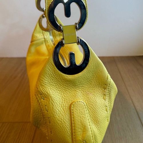 Escada yellow leather handbag used, buckskin leather