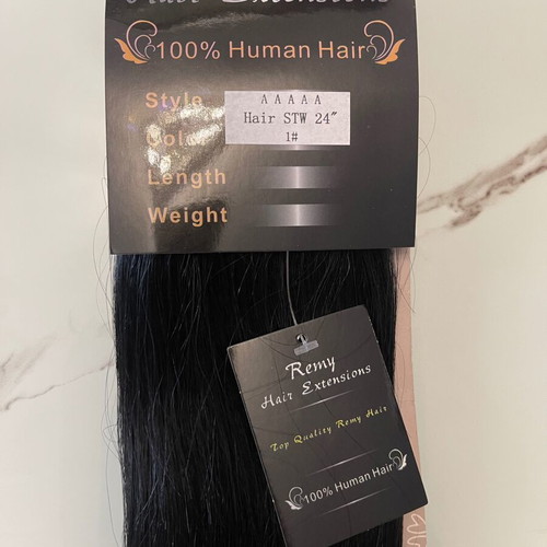 Hair Extension natural hair, black, very long 65 cm, new