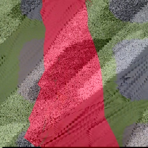 True Violet Midi Dress One Shoulder Ruffle New, Size M, Coral