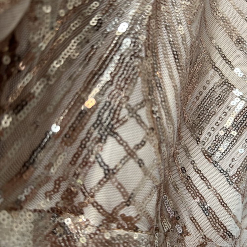 Women's dress with sequins like new, beige and gold, size L