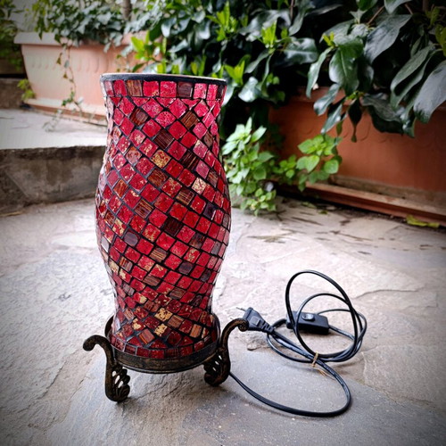 Mosaic Table Lamp like new with lamp, height 34 cm
