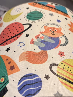 Space Kids Hanging Lamp with Fabric Shade 35cm new