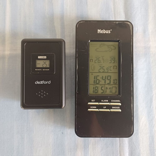 Dexford WS2200 Clock Weather Station used with outdoor sensor