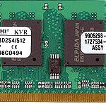  Μνήμη RAM για Laptop KINGSTON KVR533D2S4/512 512MB 533MHZ DDR2 NON-ECC CL4 SODIMM