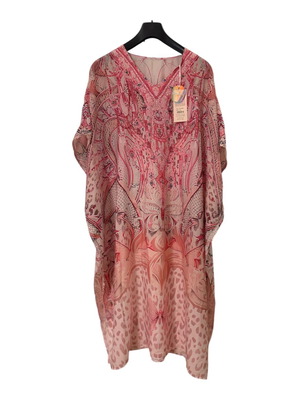 Pastel pink Kaftan with splits and small strass M/L