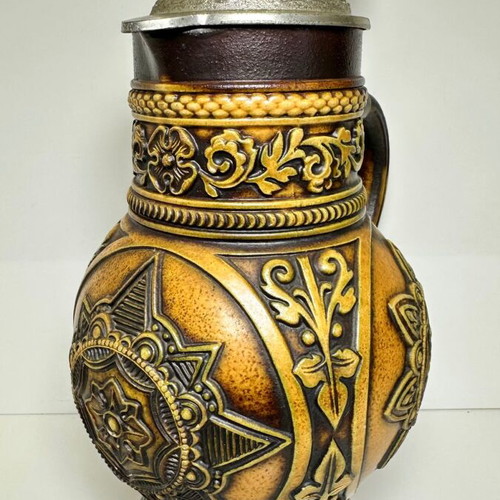 Vintage German ceramic jug medieval style like new