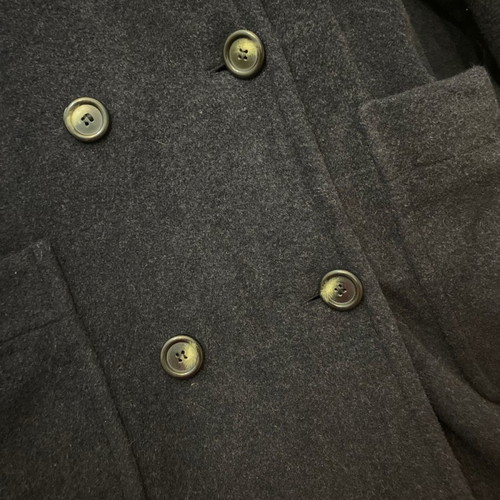 Marella oversized coat used, cross style with belt and hood dark blue