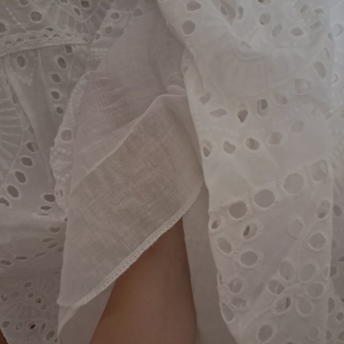 White broderie anglaise cotton dress S/M like new with lining