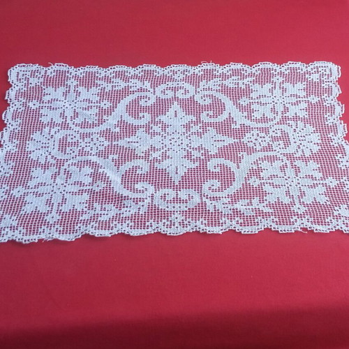 Filet lace handmade vintage table runner from Tinos 1950s