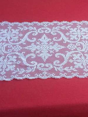 Filet lace handmade vintage table runner from Tinos 1950s