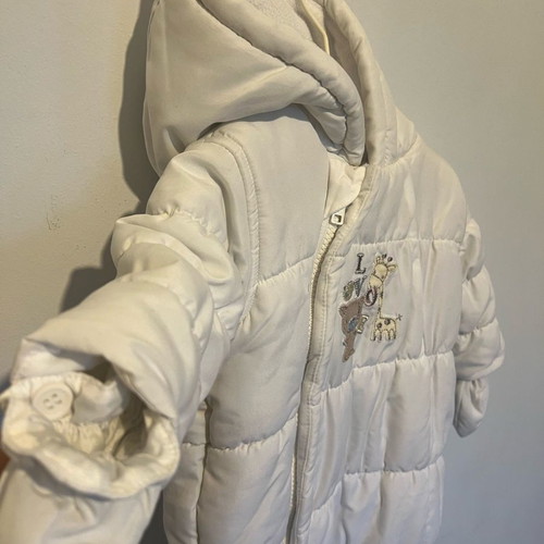 Baby jumpsuit like new, white, 3-6 months