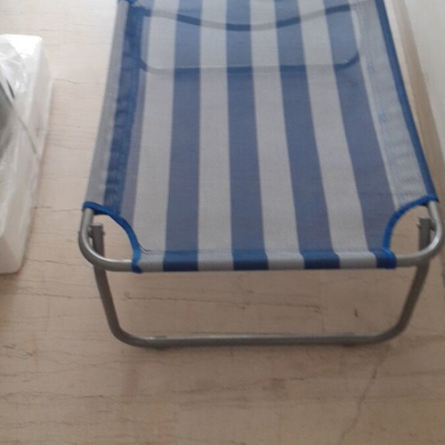 Aluminum sun lounger with adjustable back, new