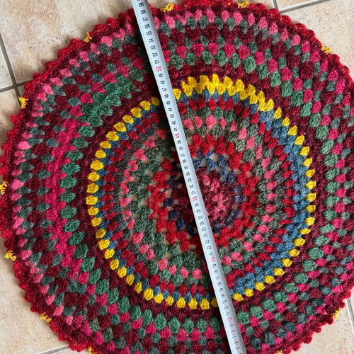 Handmade knitted rug like new