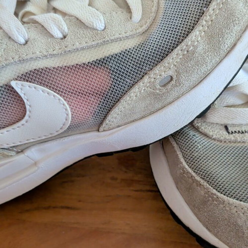 Nike athletic shoes size 31.5 used, white and gray