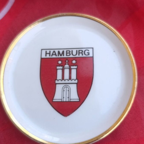 ISSA Hamburg 1976 porcelain memorabilia plates, Schwarzenhammer Porzellan