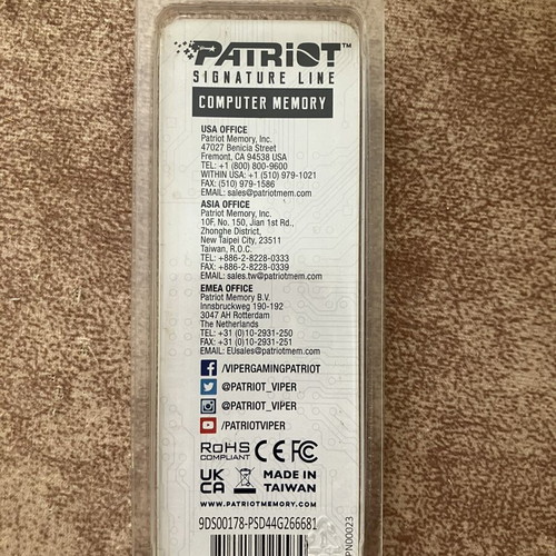 Patriot DDR4 4GB RAM new, sealed