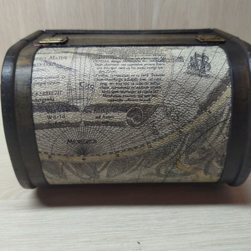 Handmade wooden storage chest with leather lining and lock new