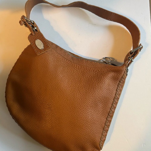 Fendi leather shoulder bag used, brown