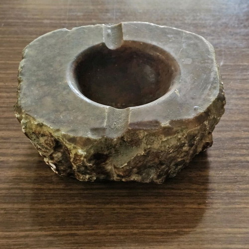 Stone ashtray used, handmade, heavy, ideal for outdoor use