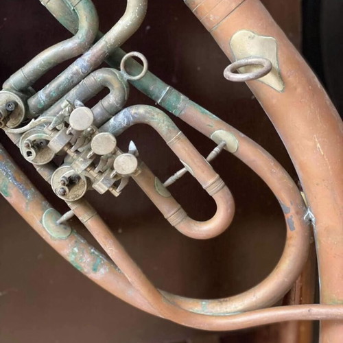 Saxhorn brass musical instrument used, old