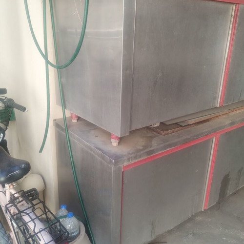 Stainless steel kitchen cabinets and workbenches, set of 2
