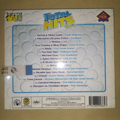 Total Hits Vol.1 CD used, 16 global pop dance anthems