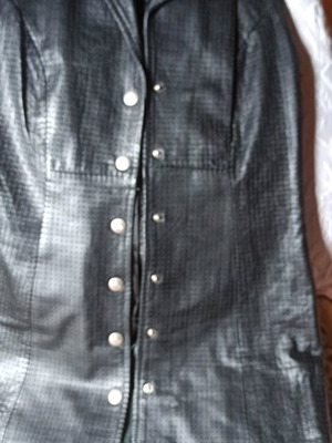 Leather Italian dress used, black, short, size S/M