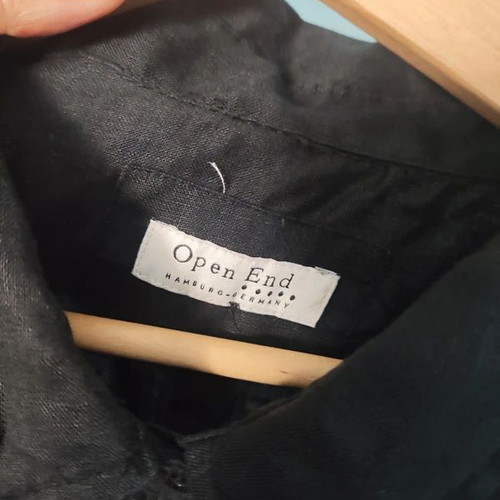 Open End black linen shirt XXL used, high quality