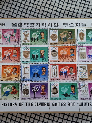 North Korea Olympic Games 1976 Stamp Sheet used