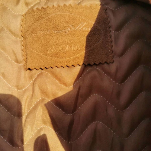 Grosse classic women's suede trench coat with buttons, mustard color