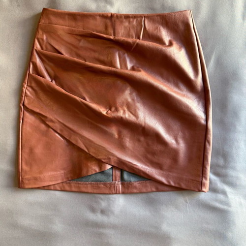 Stradivarius faux leather skirt brown like new