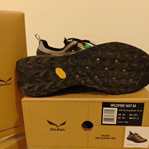 Salewa Wildfire NXT Approach Shoes like new, EU 42.5, brown and green