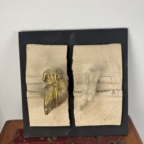 Wall decoration with bronze parts used, rare
