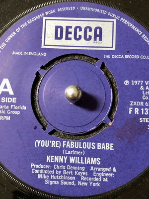 Kenny Williams (You're) Fabulous Babe βινύλιο μεταχειρισμένο 7" 45 RPM