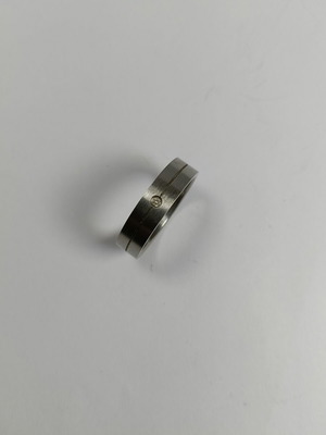 Stainless Steel Ring with Zircon Stone used, 7mm width