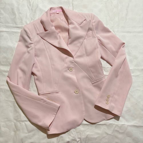Vintage pink jacket used, size S, short with pockets