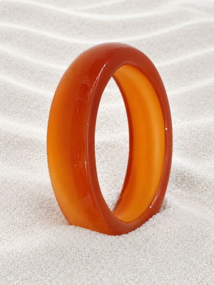 Handmade agate stone ring new, orange, size 60
