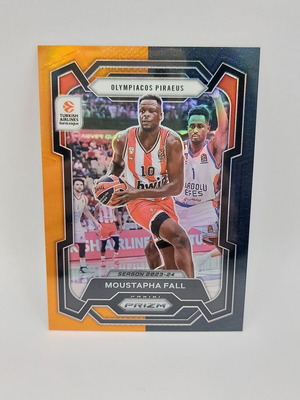 Euroleague Prizm Moustapha Fall πορτοκαλί-μαύρη κάρτα μπάσκετ σαν καινούργιο
