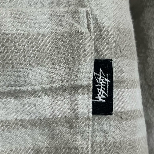 Stussy flannel shirt used, size L, beige