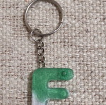 Handmade keychain with resin letter E